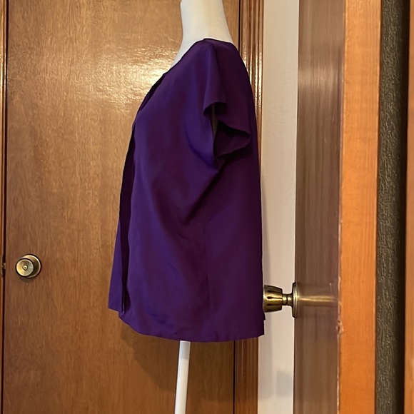 Dark Purple Short Sleeve Blouse - Picture 3 of 4